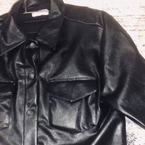 Tinsel leather jacket—cropped